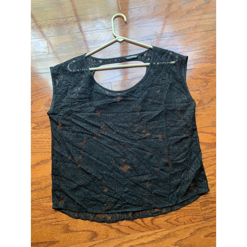 Express Sleeveless Lace See Through Blouse Size S